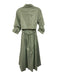 Jonathan Simkhai Size S Green Cotton Button Front Pintuck Short Sleeve Dress Green / S
