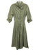 Jonathan Simkhai Size S Green Cotton Button Front Pintuck Short Sleeve Dress Green / S