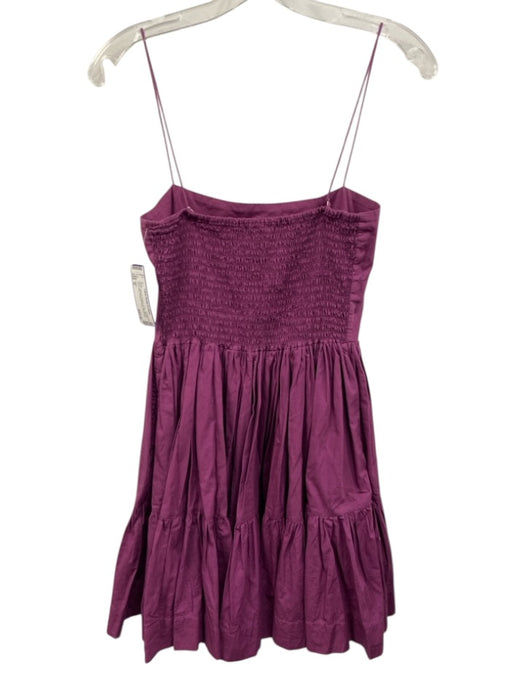 S/W/F Size M Purple Cotton Square Neck Mini Spaghetti Strap Dress Purple / M