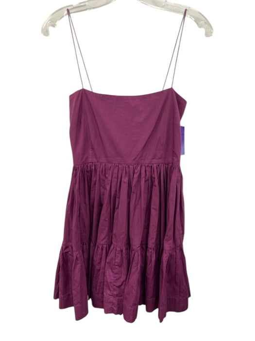 S/W/F Size M Purple Cotton Square Neck Mini Spaghetti Strap Dress Purple / M