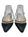 Jimmy Choo Shoe Size 37.5 Black & Clear Leather Pointed Toe Piping Buckle Flats Black & Clear / 37.5