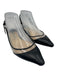 Jimmy Choo Shoe Size 37.5 Black & Clear Leather Pointed Toe Piping Buckle Flats Black & Clear / 37.5