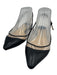 Jimmy Choo Shoe Size 37.5 Black & Clear Leather Pointed Toe Piping Buckle Flats Black & Clear / 37.5