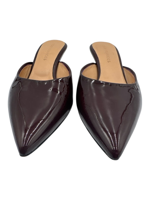 Dear Frances Shoe Size 37 Burgundy Patent Leather Pointed Toe Kitten Heel Pumps Burgundy / 37