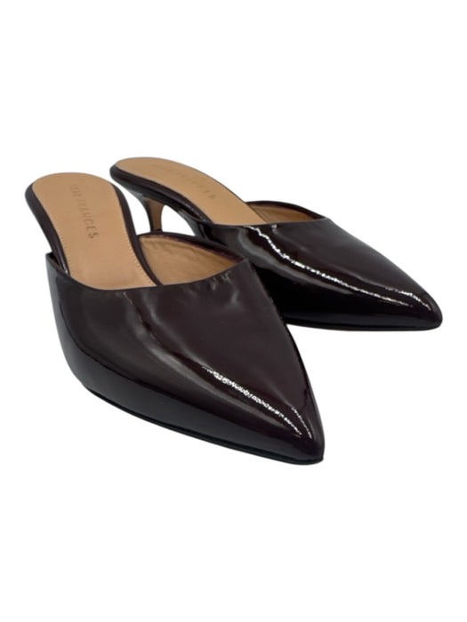 Dear Frances Shoe Size 37 Burgundy Patent Leather Pointed Toe Kitten Heel Pumps Burgundy / 37