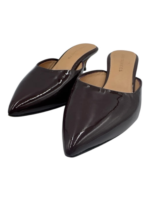 Dear Frances Shoe Size 37 Burgundy Patent Leather Pointed Toe Kitten Heel Pumps Burgundy / 37