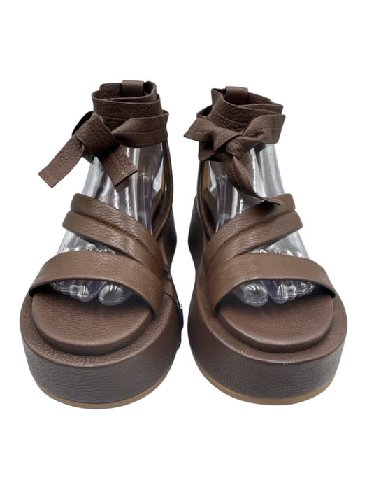 Marsell Shoe Size 38 Chocolate Brown Pebble Leather Round Toe Strappy Sandals Chocolate Brown / 38