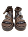 Marsell Shoe Size 38 Chocolate Brown Pebble Leather Round Toe Strappy Sandals Chocolate Brown / 38