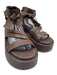 Marsell Shoe Size 38 Chocolate Brown Pebble Leather Round Toe Strappy Sandals Chocolate Brown / 38