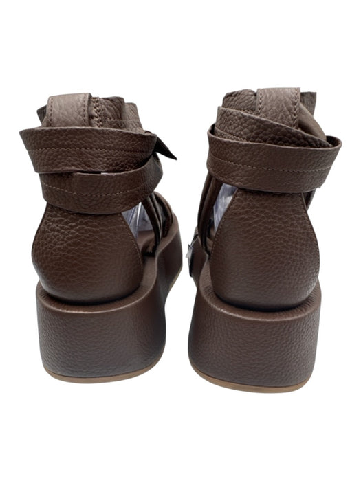Marsell Shoe Size 38 Chocolate Brown Pebble Leather Round Toe Strappy Sandals Chocolate Brown / 38