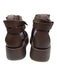Marsell Shoe Size 38 Chocolate Brown Pebble Leather Round Toe Strappy Sandals Chocolate Brown / 38