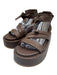 Marsell Shoe Size 38 Chocolate Brown Pebble Leather Round Toe Strappy Sandals Chocolate Brown / 38