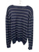 Polo Size XL Navy Blue & White Cotton Striped Crewneck Men's Sweater Navy Blue & White / XL