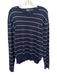 Polo Size XL Navy Blue & White Cotton Striped Crewneck Men's Sweater Navy Blue & White / XL