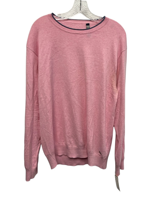 Zegna Sport Size XL Pink Cotton Solid Men's Sweater Pink / XL