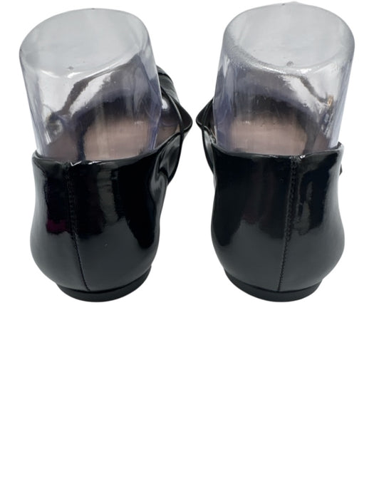 Porte & Paire Shoe Size 37 Black Patent Leather Pointed Toe Mary Jane Flats Black / 37