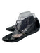 Porte & Paire Shoe Size 37 Black Patent Leather Pointed Toe Mary Jane Flats Black / 37