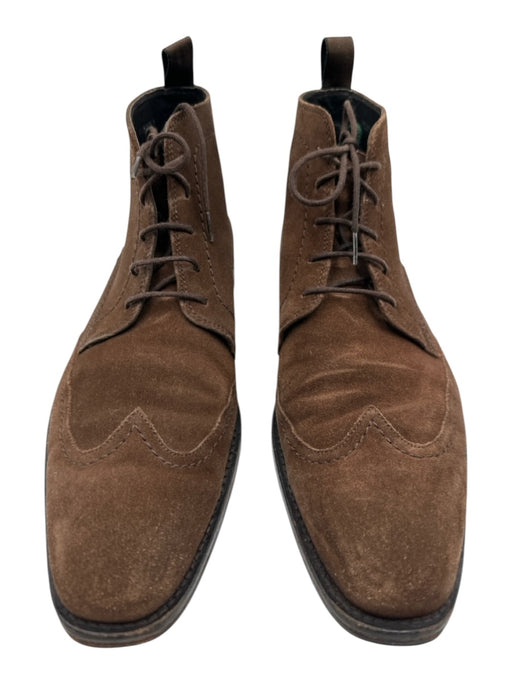 Boss Shoe Size 9 Dark Brown Suede Solid Boot Wingtip Men's Shoes Dark Brown / 9