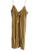 Saylor Size XL Yellow & White Cotton V Neck Spaghetti Strap Mermaid Dress Yellow & White / XL