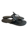 Tory Burch Shoe Size 8.5/9 Black Leather Logo Flat Goldtone Hardware Thong Shoes Black / 8.5/9