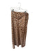 Free People Size 6 Tan & brown Polyester Side Zip Animal Print Midi Skirt Tan & brown / 6