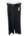 Zara Size XS Black Polyester Faux Pearl High Rise Belted Wide Leg Pants Black / XS