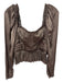 Ulla Johnson Size 2 Taupe Brown Polyester Satin Ruched bustier Long Sleeve Top Taupe Brown / 2