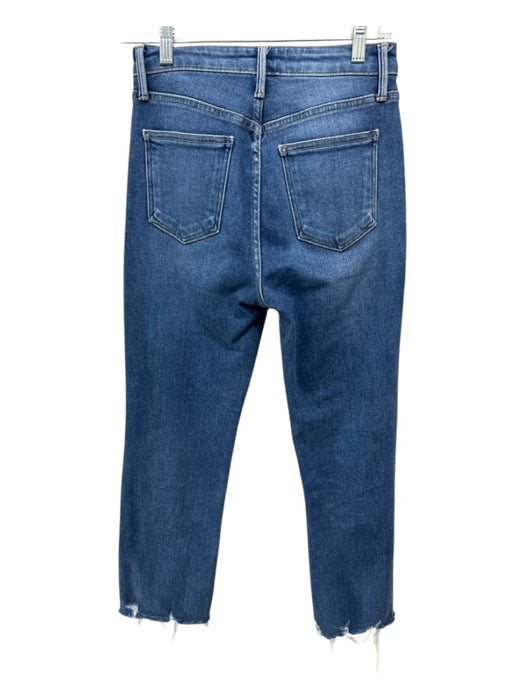 Just Black Denim Size 26 Medium Wash Cotton Blend Raw Hem Mid Rise Jeans Medium Wash / 26