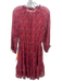 Ulla Johnson Size 2 Red, Purple & Black Silk Floral Paisley Semi Sheer Dress Red, Purple & Black / 2