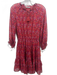 Ulla Johnson Size 2 Red, Purple & Black Silk Floral Paisley Semi Sheer Dress Red, Purple & Black / 2