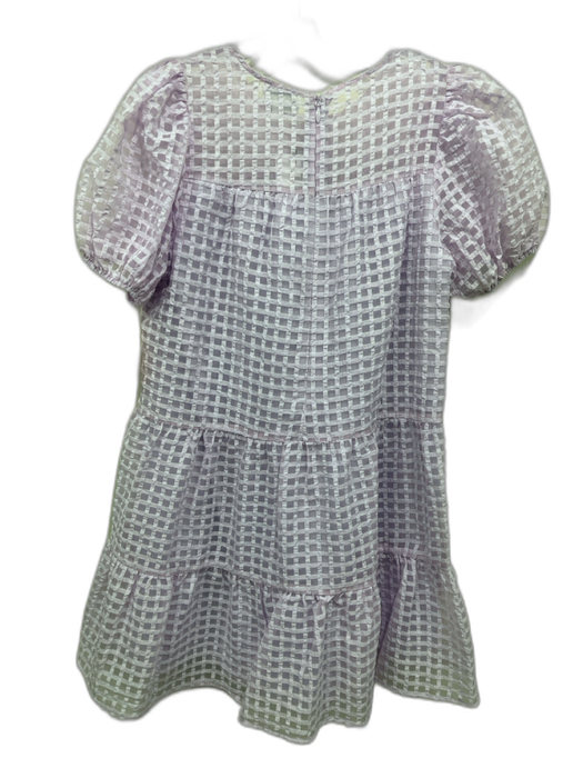 Sugarlips Size XS Pastel Purple Cotton Blend Semi Sheer Grid Tiered Dress Pastel Purple / XS