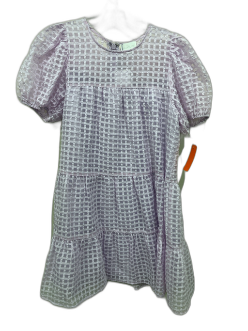 Sugarlips Size XS Pastel Purple Cotton Blend Semi Sheer Grid Tiered Dress Pastel Purple / XS