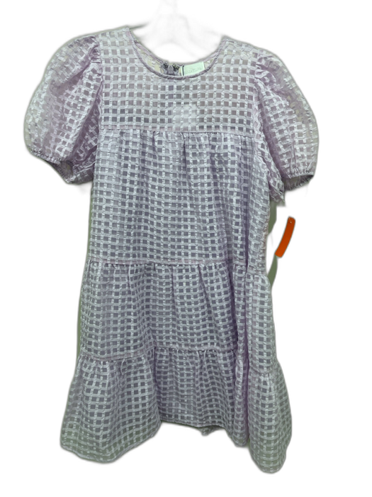 Sugarlips Size XS Pastel Purple Cotton Blend Semi Sheer Grid Tiered Dress Pastel Purple / XS