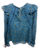 Sea New York Size 2 Blue Cotton Blend Botanical Print Long Sleeve Top Blue / 2