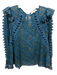 Sea New York Size 2 Blue Cotton Blend Botanical Print Long Sleeve Top Blue / 2
