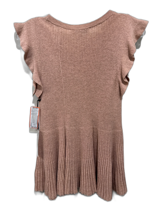 White + Warren Size XS Blush Beige Linen Blend Ribbed Knit Sleeveless Tank Top Blush Beige / XS
