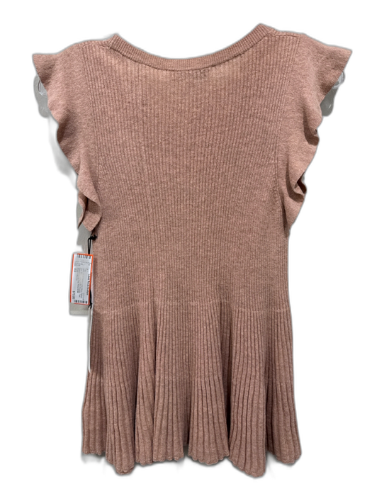 White + Warren Size XS Blush Beige Linen Blend Ribbed Knit Sleeveless Tank Top Blush Beige / XS