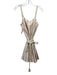 Alexis Size Small Cream & pink Linen Stripe Braided Belt Sleeveless Dress Cream & pink / Small