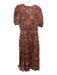 Ulla Johnson Size 2 Brown, Green & Cream Cotton & Viscose Floral Midi Dress Brown, Green & Cream / 2
