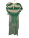 MNG Size XS Green & Cream No Fabric Tag Knit Vertical Stripes Button Up Dress Green & Cream / XS