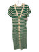 MNG Size XS Green & Cream No Fabric Tag Knit Vertical Stripes Button Up Dress Green & Cream / XS