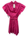 Dereklam Io Crosby Size 2 Fushcia Cotton Ruffle Sleeves Tie Detail Tiered Dress Fushcia / 2