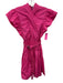 Dereklam Io Crosby Size 2 Fushcia Cotton Ruffle Sleeves Tie Detail Tiered Dress Fushcia / 2