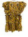 Ulla Johnson Size 2 Yellow & Black Silk Blend Botanical Print Shimmer Detail Top Yellow & Black / 2