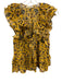 Ulla Johnson Size 2 Yellow & Black Silk Blend Botanical Print Shimmer Detail Top Yellow & Black / 2