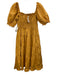 O.P.T. Size M Marigold Yellow Cotton Short Puff Sleeve Square Neck Dress Marigold Yellow / M