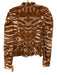 Ulla Johnson Size 4 Brown & Cream Silk Long Balloon Sleeve Abstract Print Top Brown & Cream / 4