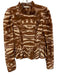 Ulla Johnson Size 4 Brown & Cream Silk Long Balloon Sleeve Abstract Print Top Brown & Cream / 4