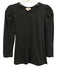 A.L.C. Size XS Black Cotton 3/4 Sleeve Puff Shoulder Gathered Detail Top Black / XS