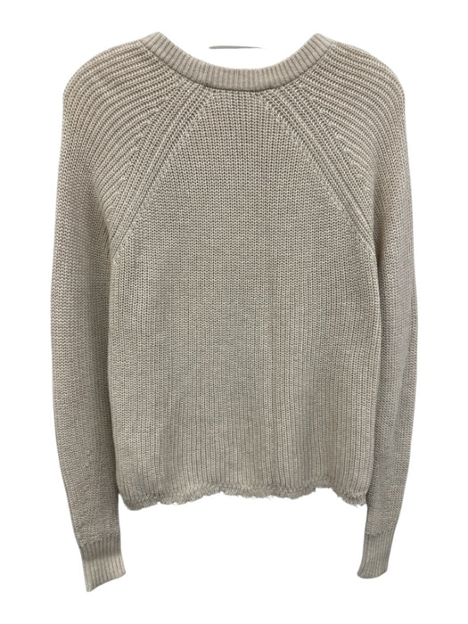 Cotton by Autumn Cashmere Size S Cream Beige Cotton Knit Ribbed Hem Sweater Cream Beige / S